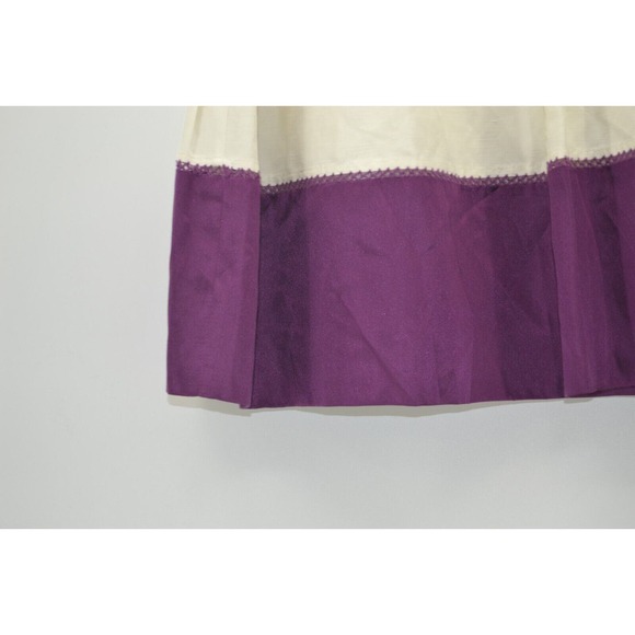 Mint Jodi Arnold silk skirt Color Black Deep Purple Anthropologie Silk Li Size 8 - Picture 5 of 13